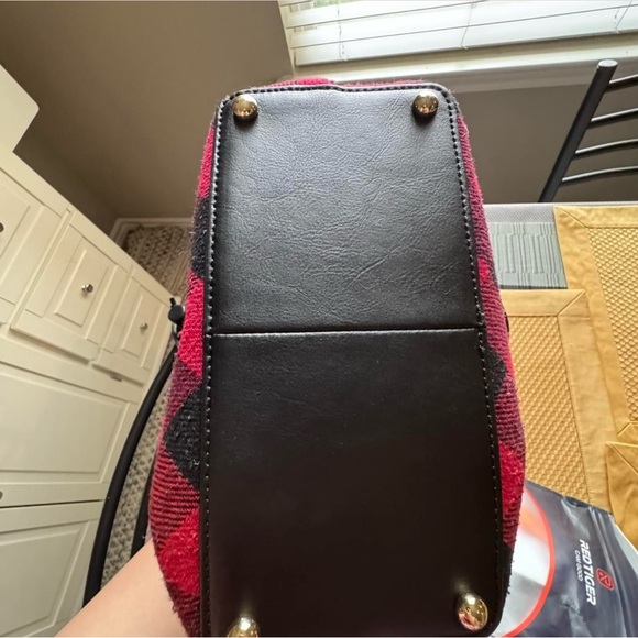 Talbots Red and Black Plaid Shoulder Bag - Picture 4 of 5
